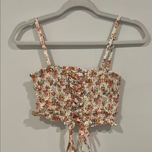 Floral Smocked Crop Top